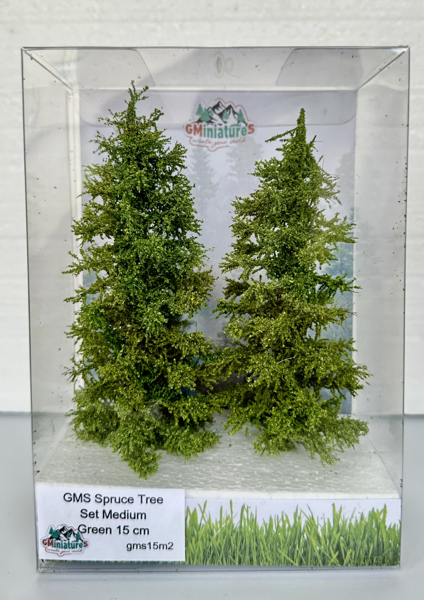 GMS Spruce Tree Set Medium Green – 15 cm 2 pcs | gms15m2 - Image 3